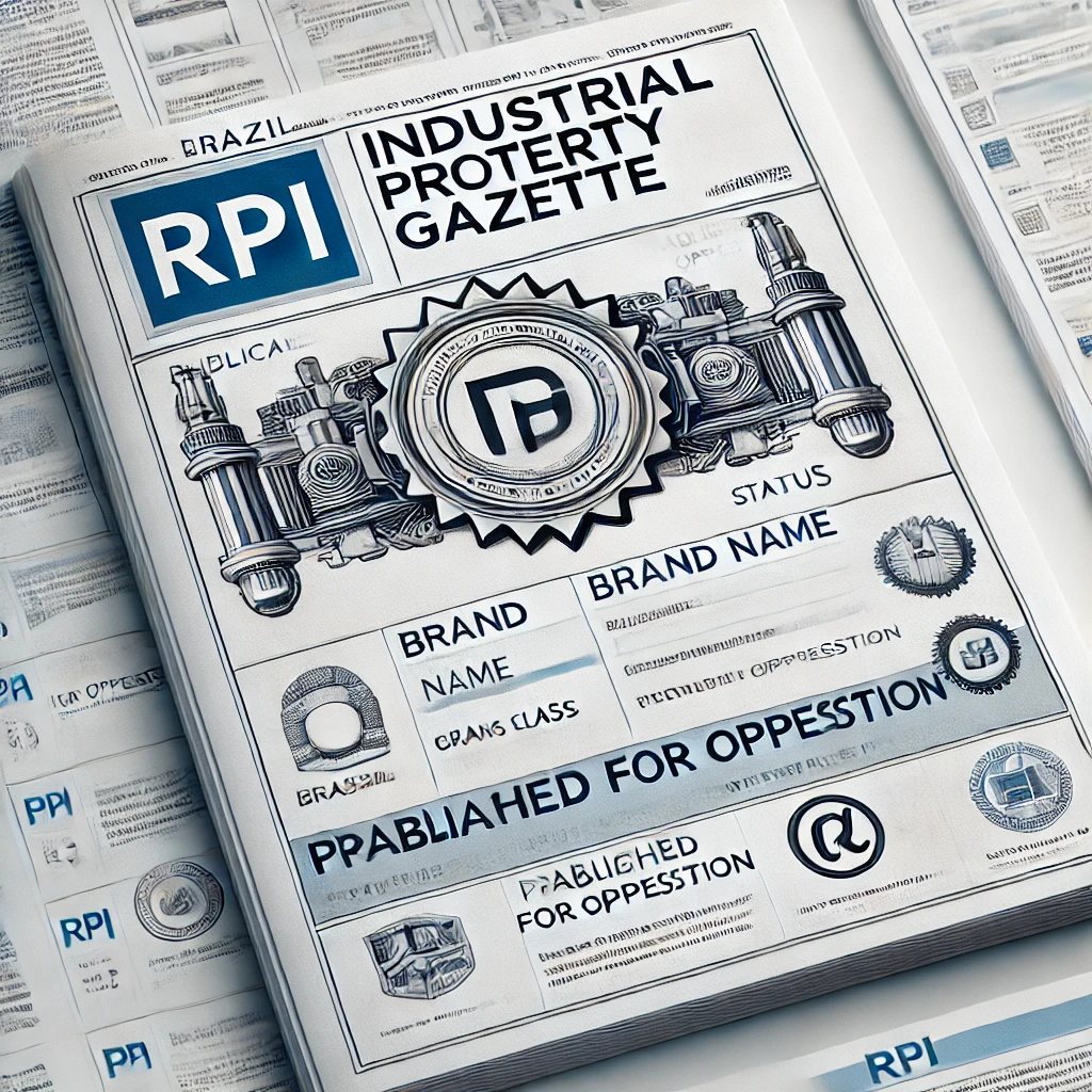 Exemplo de uma marca publicada no INPI na Revista da Propriedade Industrial (RPI).