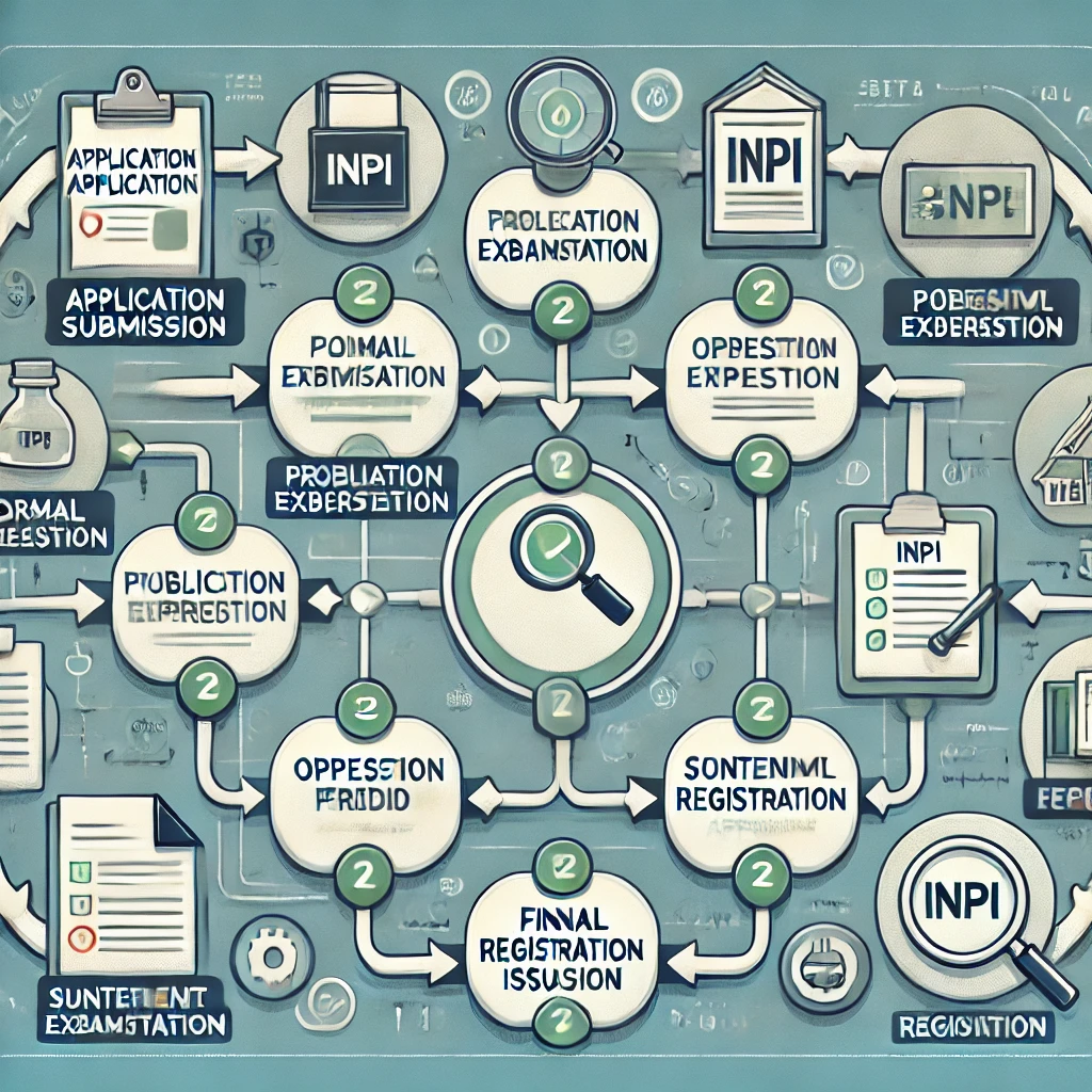 Fluxo de processo do pedido e registro de marca no INPI